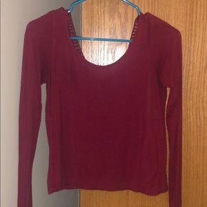 Red Crocheted Long Sleeve